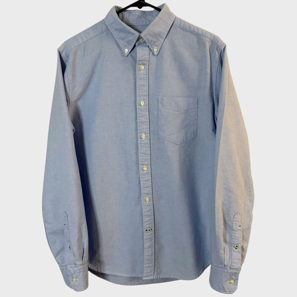 American Eagle Classic Fit Button-Down Shirt Blue Men's Medium 100% Cotton